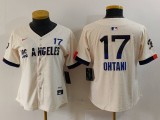 Women Los Angeles Dodgers #17 Shohei Ohtani Cream 2024 City Connect Limited Stitched Jersey