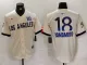 Men's Los Angeles Dodgers #18 Yoshinobu Yamamoto Cream 2024 City Connect Limited Stitched Jersey