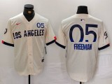 Men's Los Angeles Dodgers #5 Freddie Freeman Cream 2024 City Connect Limited Stitched Jersey