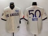 Men's Los Angeles Dodgers #50 Betts Cream 2024 City Connect Limited Stitched Jersey