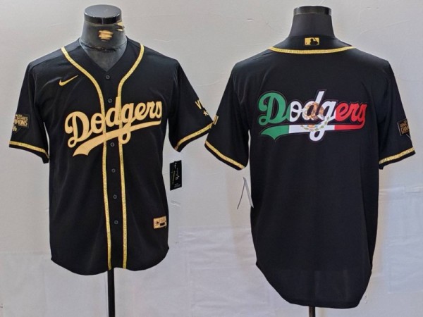 Men's Los Angeles Dodgers Blank Black Mexico Cool Base Stitched Jersey