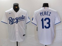 MLB Kansas City Royals #13 Perez White Game Nike Jersey