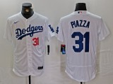 MLB Los Angeles Dodgers #31 Piazza White Elite Jersey