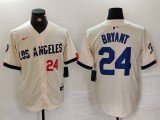 Men's Los Angeles Dodgers #24 Kobe Bryant Cream Stitched Baseball Jersey