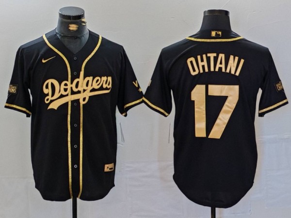 Copy Men's Los Angeles Dodgers #17 Shohei Ohtani Black Stitched Baseball Jersey