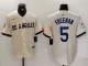 Men's Los Angeles Dodgers #5 Freddie Freeman Cream 2024 City Connect Limited Stitched Jersey