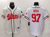 Men's San Francisco 49ers #97 Nick Bosa White Stitched Baseball Jersey