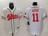 Men's San Francisco 49ers #11 Brandon Aiyuk White Stitched Baseball Jersey