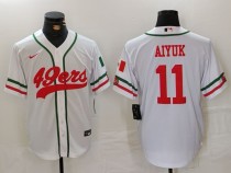 Men's San Francisco 49ers #11 Brandon Aiyuk White Stitched Baseball Jersey