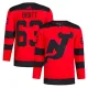 Men's New Jersey Devils #63 Jesper Bratt Red 2023-2024 Stadium Series Stitched Jersey