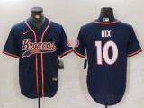 Men's Denver Broncos #1 Bo Nix Navy 2024 Baseball Stitched Football Jersey