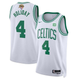 Men's Boston Celtics #4 Jrue Holiday White 2024 Finals Association Edition Stitched Jersey