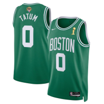 Men's Boston Celtics #0 Jayson Tatum Green 2024 Finals Champions Icon Edition Stitched Jersey