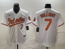 Men's Baltimore Orioles#7 Holliday White Nike Game Jersey