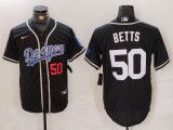 Men's Los Angeles Dodgers #50 Mookie Betts Black Stitched Baseball Jersey