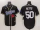 Men's Los Angeles Dodgers #50 Mookie Betts Black Stitched Baseball Jersey