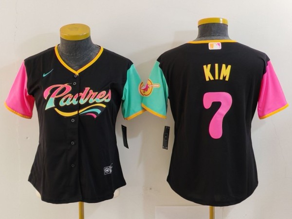 Women San Diego Padres #7 Kim Black Cool Base Stitched Baseball Jersey