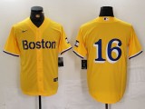 Men's Boston Red Sox #16 Jarren Duran Gold City Connect Stitched Jersey