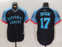 Men's Los Angeles Dodgers #17 Shohei Ohtani Navy 2024 All-Star Stitched Jersey