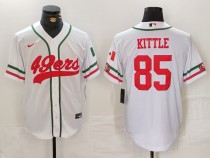 Men's San Francisco 49ers #85 George Kittle White Stitched Baseball Jersey