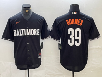 Men's Baltimore Orioles #39 Burnes Black 2023 City Connect Cool Base Stitched Jersey