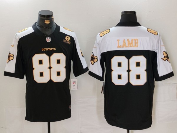 Men's Dallas Cowboys #88 CeeDee Lamb 2023 F.U.S.E. Black Gold Thanksgiving Limited Jersey