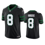 Men's New York Jets #8 Aaron Rodgers Black 2024 F.U.S.E. Vapor Limited Jersey