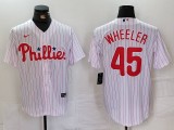 MLB Philadelphia Phillies #45 Wheeler White Home Stitched Jersey