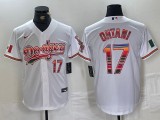 Los Angeles Dodgers #17 Ohtani Mexico White Cool Base Stitched Baseball Jersey