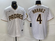 Men's San Diego Padres #4 Arraez White Game Nike Stitched Jersey