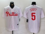 MLB Philadelphia Phillies #5 Stott White Home Stitched Jersey