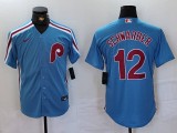 Men's Philadelphia Phillies #12 Kyle Schwarber Blue Game Nike Jersey