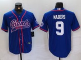 Men's New York Giants #9 Nabers Blue Baseball Nike Jersey