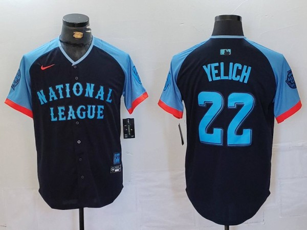 MLB Milwaukee Brewers #22 Christian Yelich 2024 All-Star Stitched Jersey