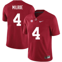 Nike Alabama Crimson Tide #4 Jalen Milroe Red 2012 SEC Patch College Football Jersey