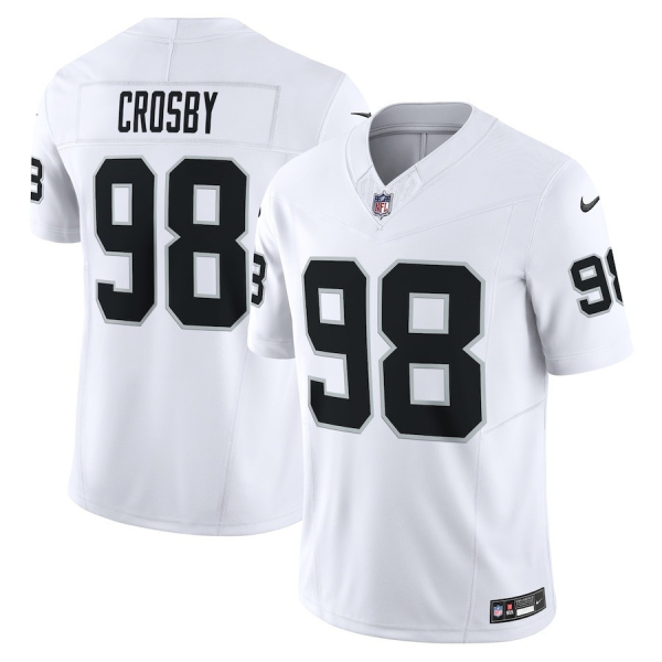 Men's Las Vegas Raiders #98 Maxx Crosby White 2023 F.U.S.E. Vapor Untouchable Limited Jersey