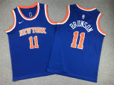 Youth New York Knicks #11 Jalen Brunson Blue Stitched Basketball Jersey