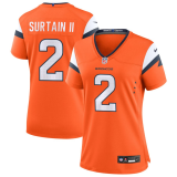 Women Denver Broncos #2 Pat Surtain II Orange 2024 F.U.S.E. Vapor Limited Stitched Football Jersey