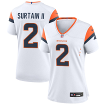 Women Denver Broncos #2 Pat Surtain II White 2024 F.U.S.E. Vapor Limited Stitched Football Jersey