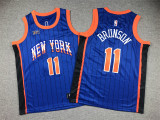 NBA New York Knicks #11 Jalen Brunson Blue 2023-24 City Edition Stitched Youth Jersey