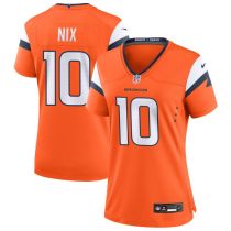 Women Denver Broncos #1 Bo Nix Orange 2024 F.U.S.E. Vapor Limited Stitched Football Jersey