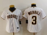 Women MLB San Diego Padres #3 Merrill White Nike Game Jersey