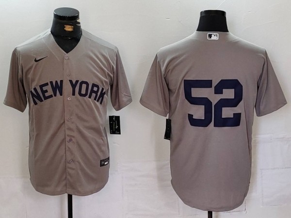 Men's New York Yankees #52 CC Sabathia Grey Game Jersey