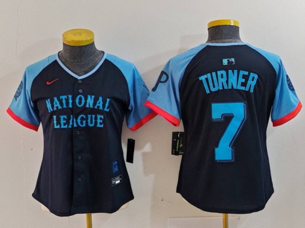 Women Philadelphia Phillies #7 Trea Turner 2024 All-Star Stitched Jersey