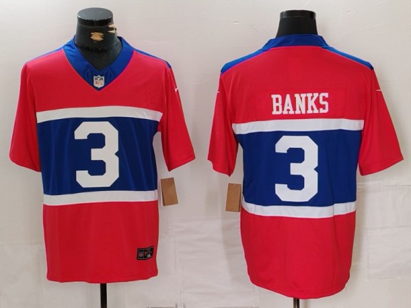 Men's New York Giants #3 Deonte Banks Red Alternate Vapor F.U.S.E. Limited Jersey