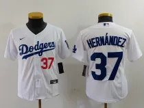 Youth Los Angeles Dodgers #37 Teoscar Hernández White Game Jersey