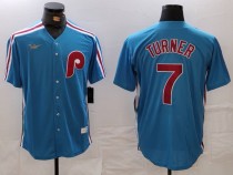 MLB Philadelphia Phillies #7 Turner  Blue Game Nike Jersey