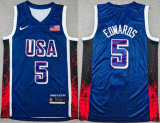 Men’s National Team #5 Anthony Edwards 2024 USA Dream Team Olympics Jersey