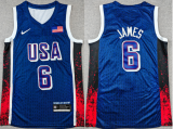 Men’s National Team #6 LeBron James 2024 USA Dream Team Olympics Jersey