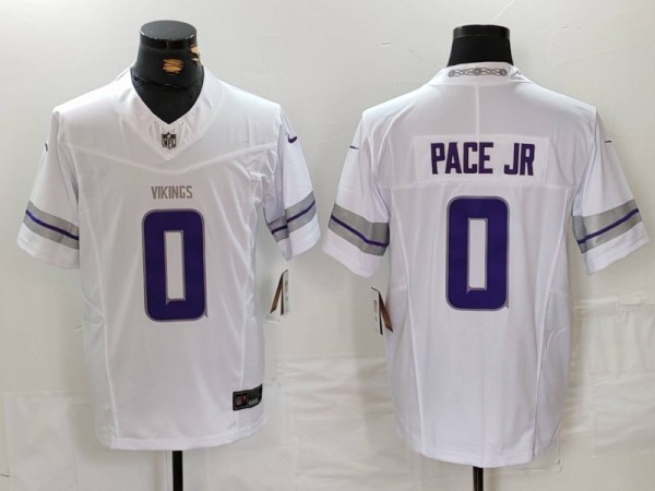 Men's Minnesota Vikings #0 Ivan Pace Jr. White 2024 F.U.S.E. Winter Warrior Limited Jersey